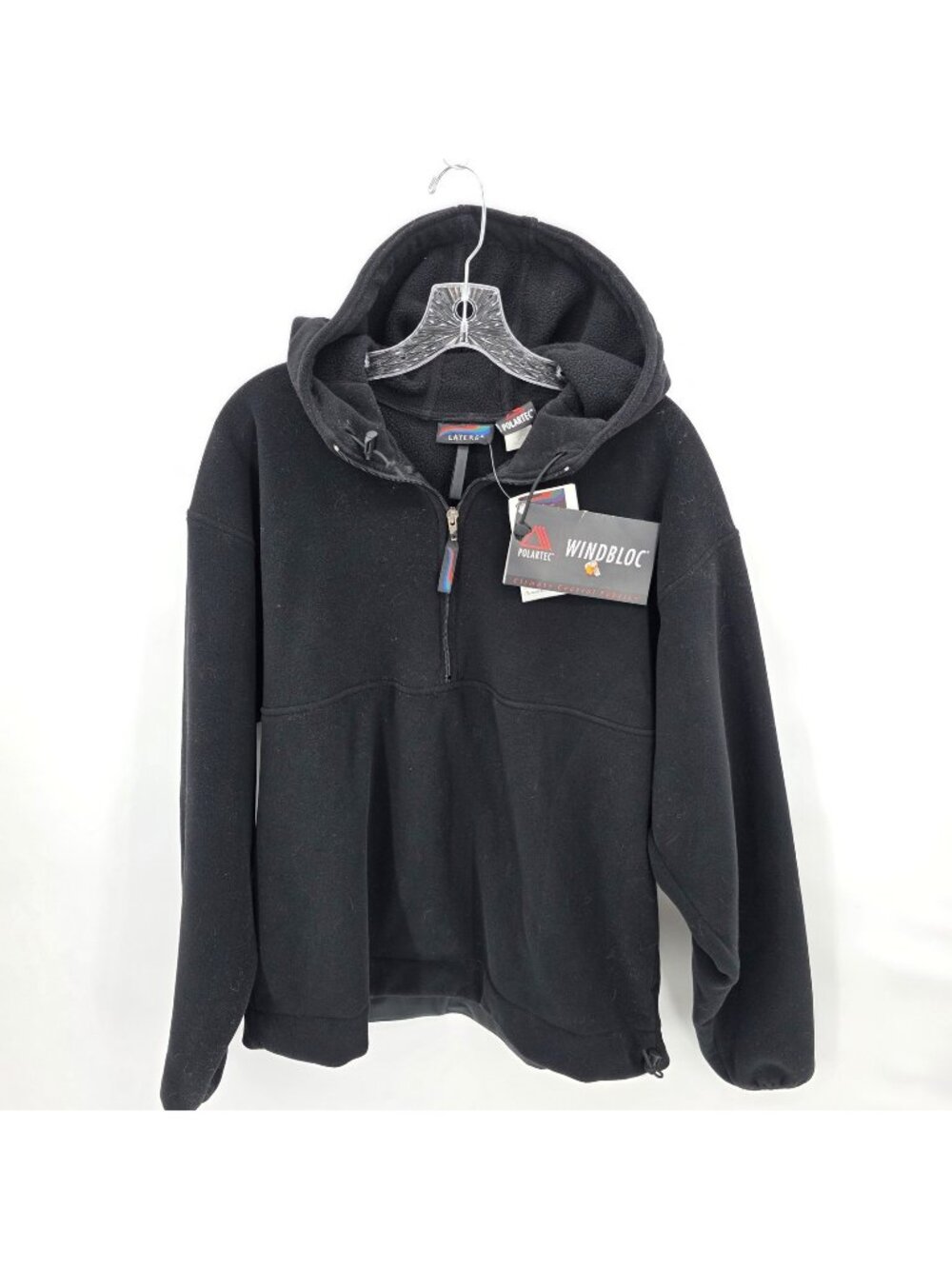 Malden Polar Fleece Jacket Mens M Black Windbloc 1/4 Zip Pullover Outdoor Hiking